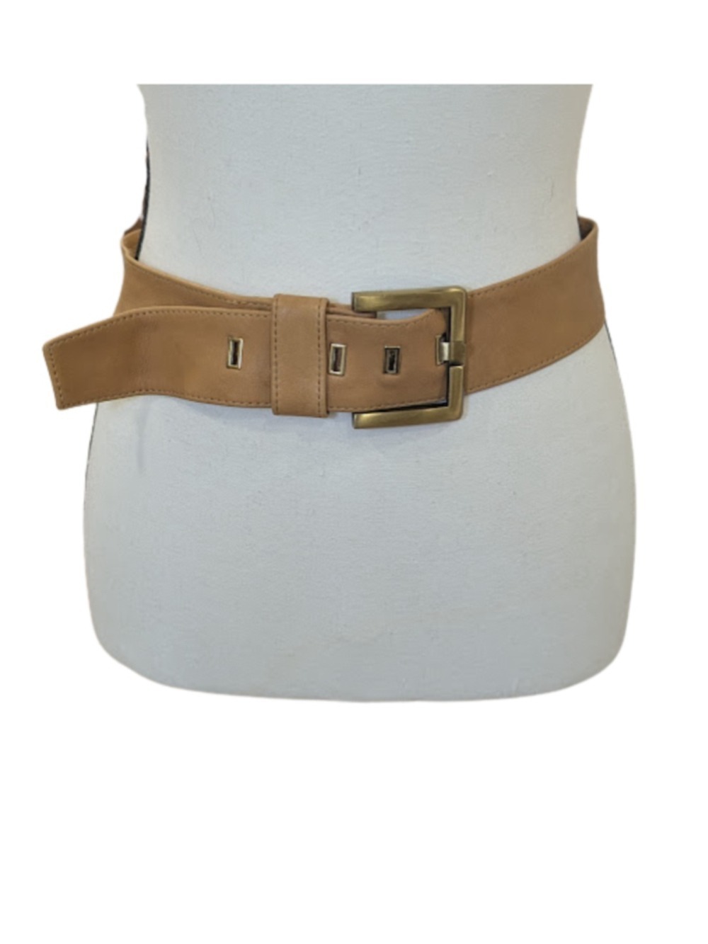 Tan Genuine Leather Belt Medium Wide Vintage Style 1.75 Minimalist Classic